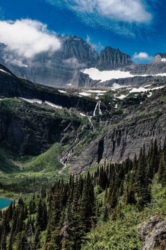 Waterfalls Above Bullhead Lake - Glacier NP 